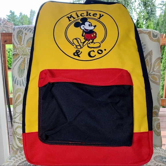 New! Disney Mickey & Co Canvas Backpack Colorblock - Picture 1 of 4